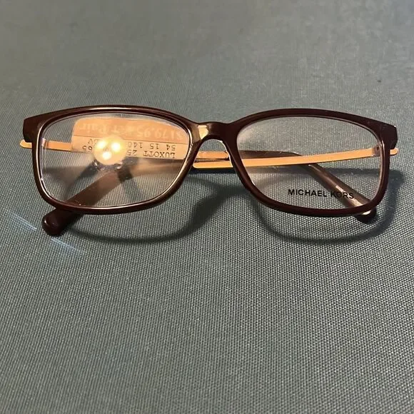 NWT 059 beautiful burgundy Michael Kors eyeglasses with rose gold trim - Picture 3 of 4